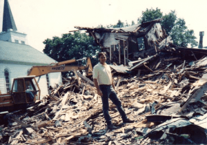 Photo of David Hillstrom at a construction site.